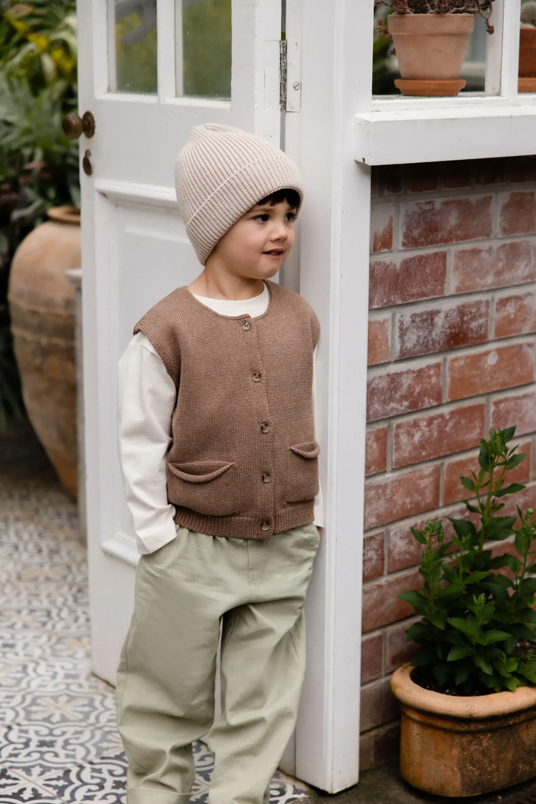 Ali Linen/Cotton Pant - Lichen