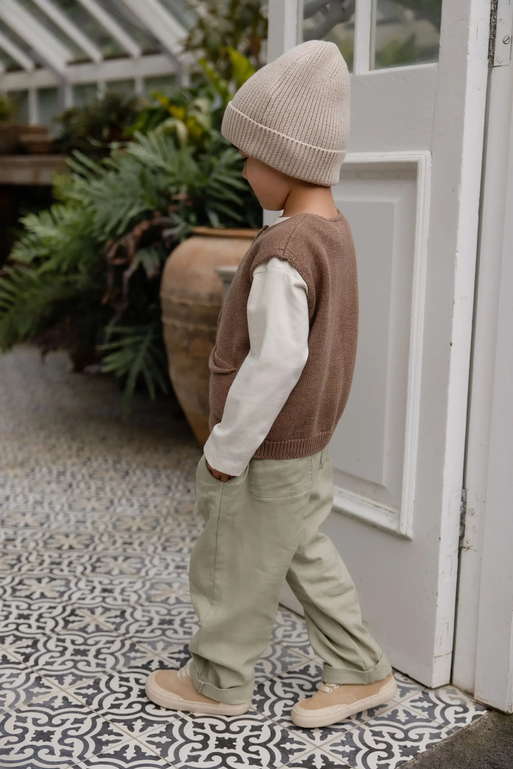Ali Linen/Cotton Pant - Lichen