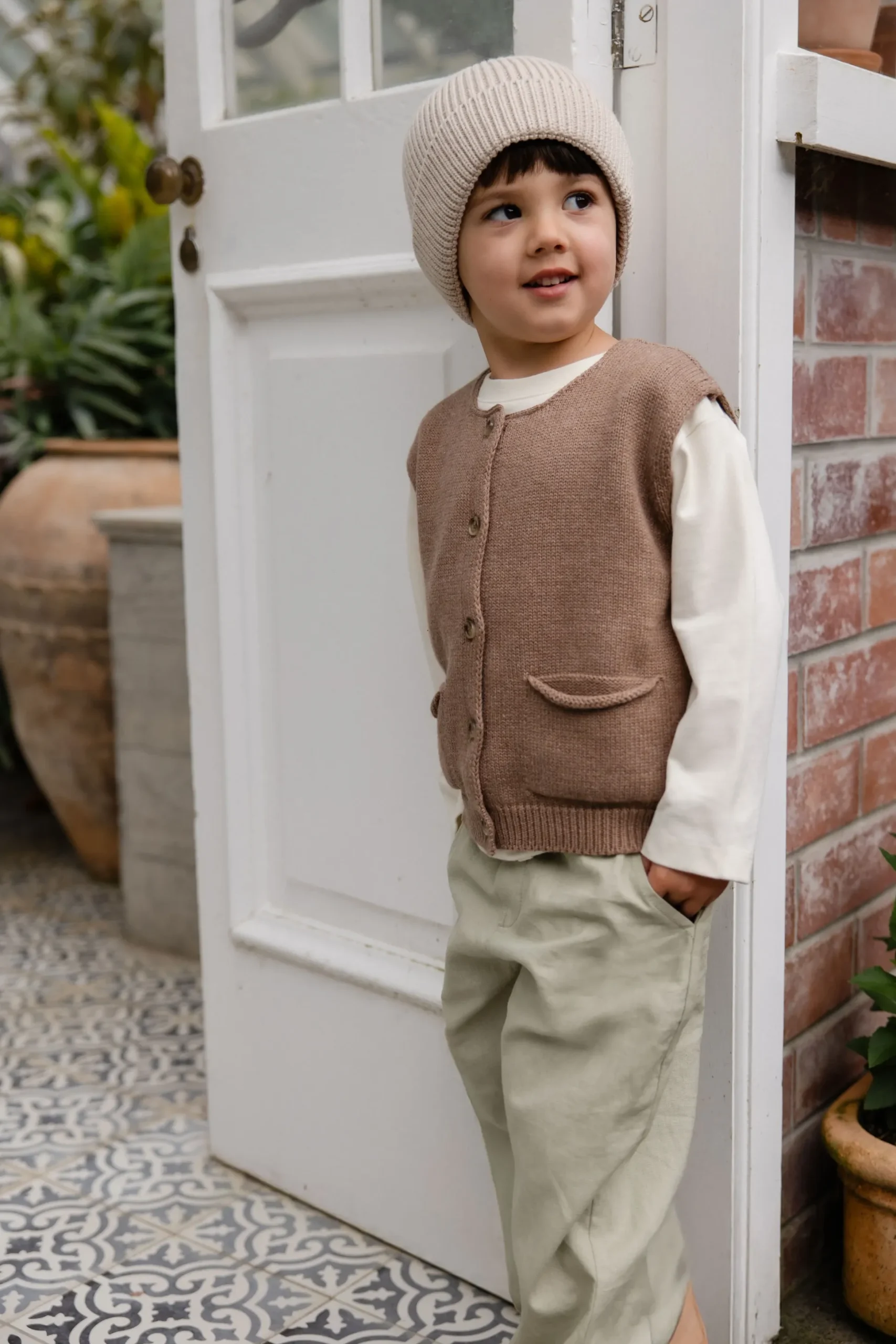 Ali Linen/Cotton Pant - Lichen