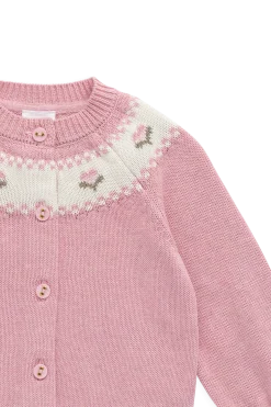 Annette Cardigan - Annette Jacquard - Pink Flutter Marle