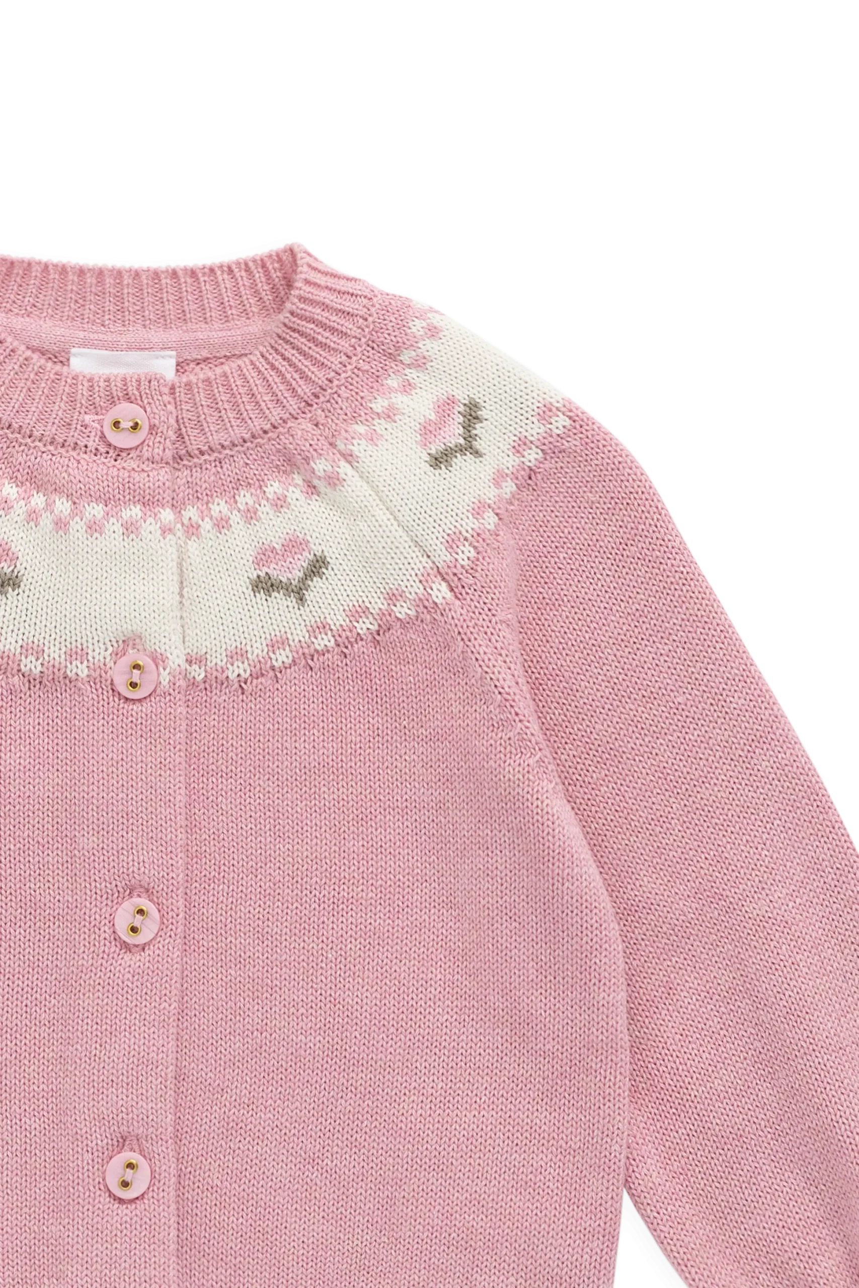 Annette Cardigan - Annette Jacquard - Pink Flutter Marle