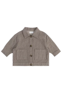 Axel Jacket-Mini Pinstripe Cassava / Iroko