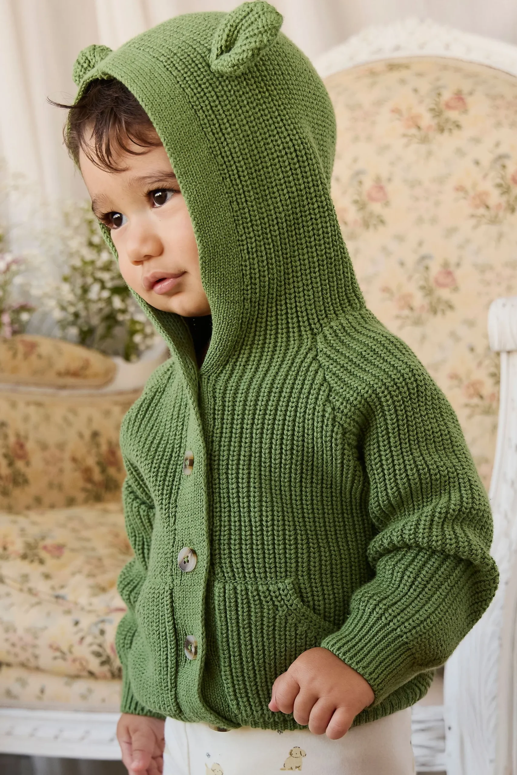 Bear Cardigan - Matcha