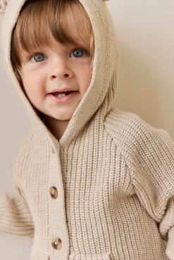Bear Cardigan-Oat
