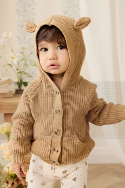 Bear Cardigan - Tawny Brown