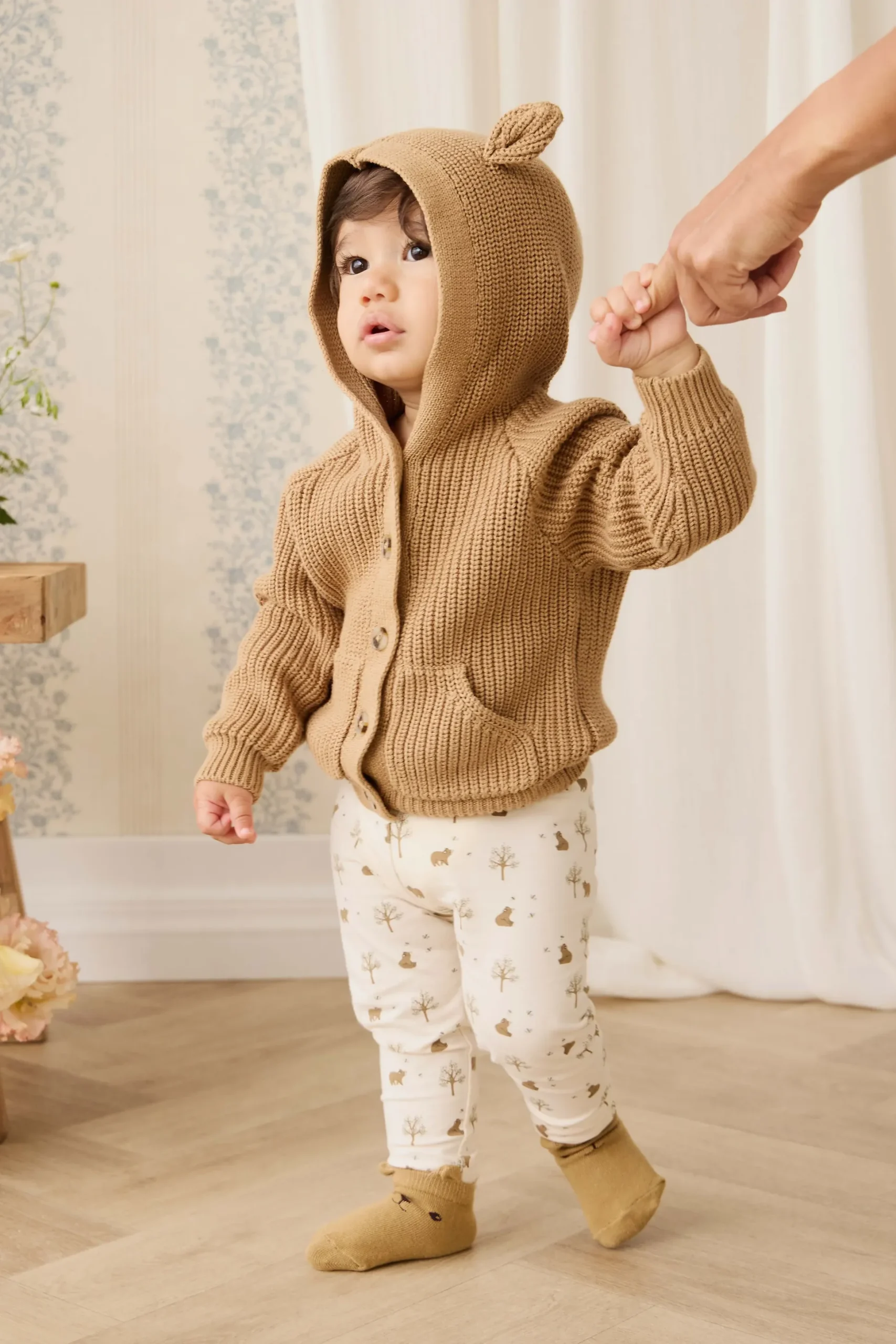 Bear Cardigan - Tawny Brown