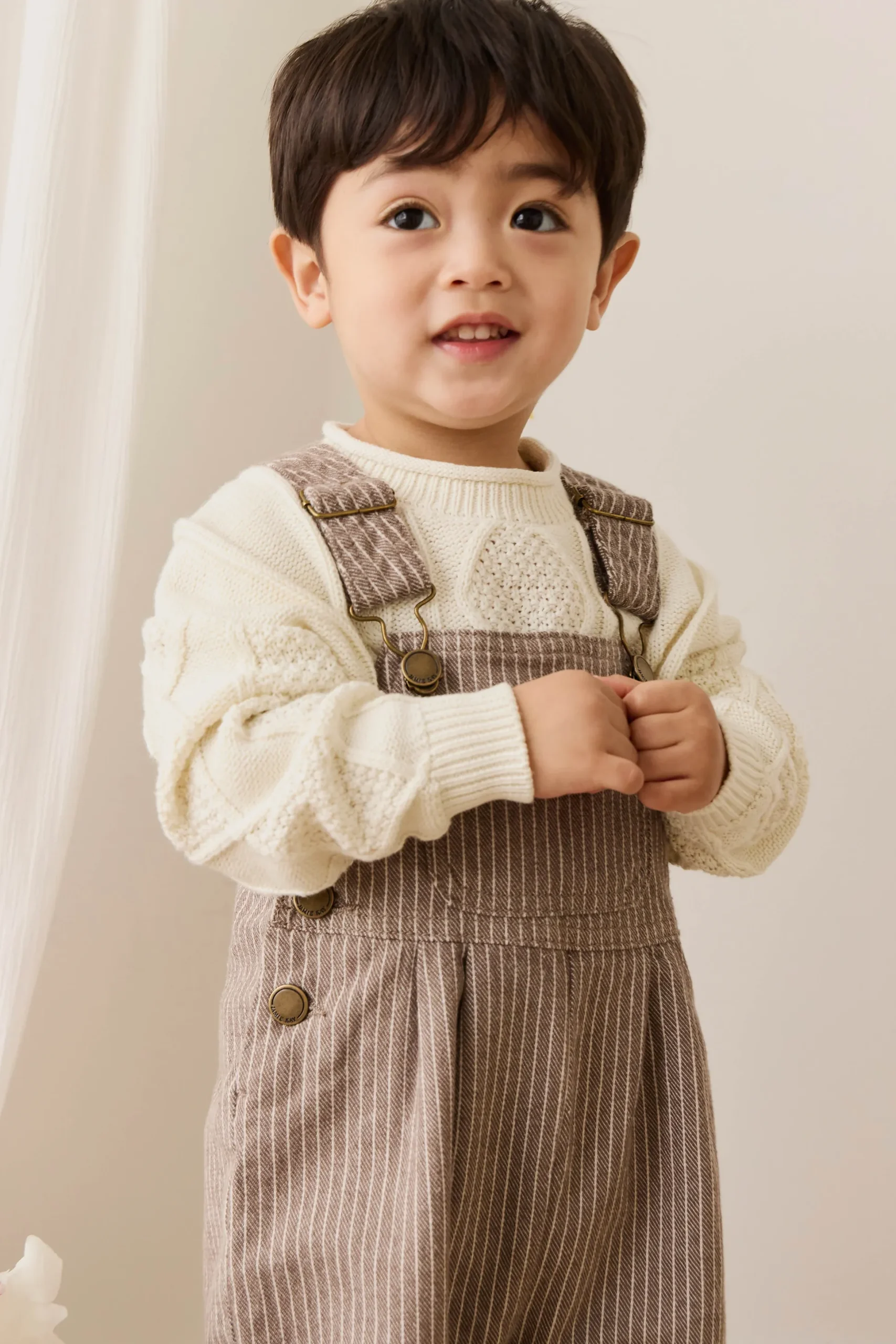 Blair Overall - Mini Pinstripe Cassava / Iroko