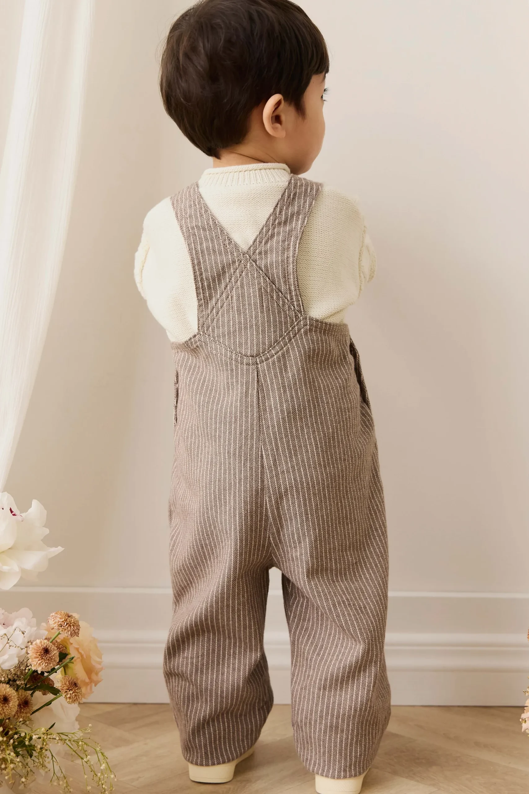 Blair Overall - Mini Pinstripe Cassava / Iroko