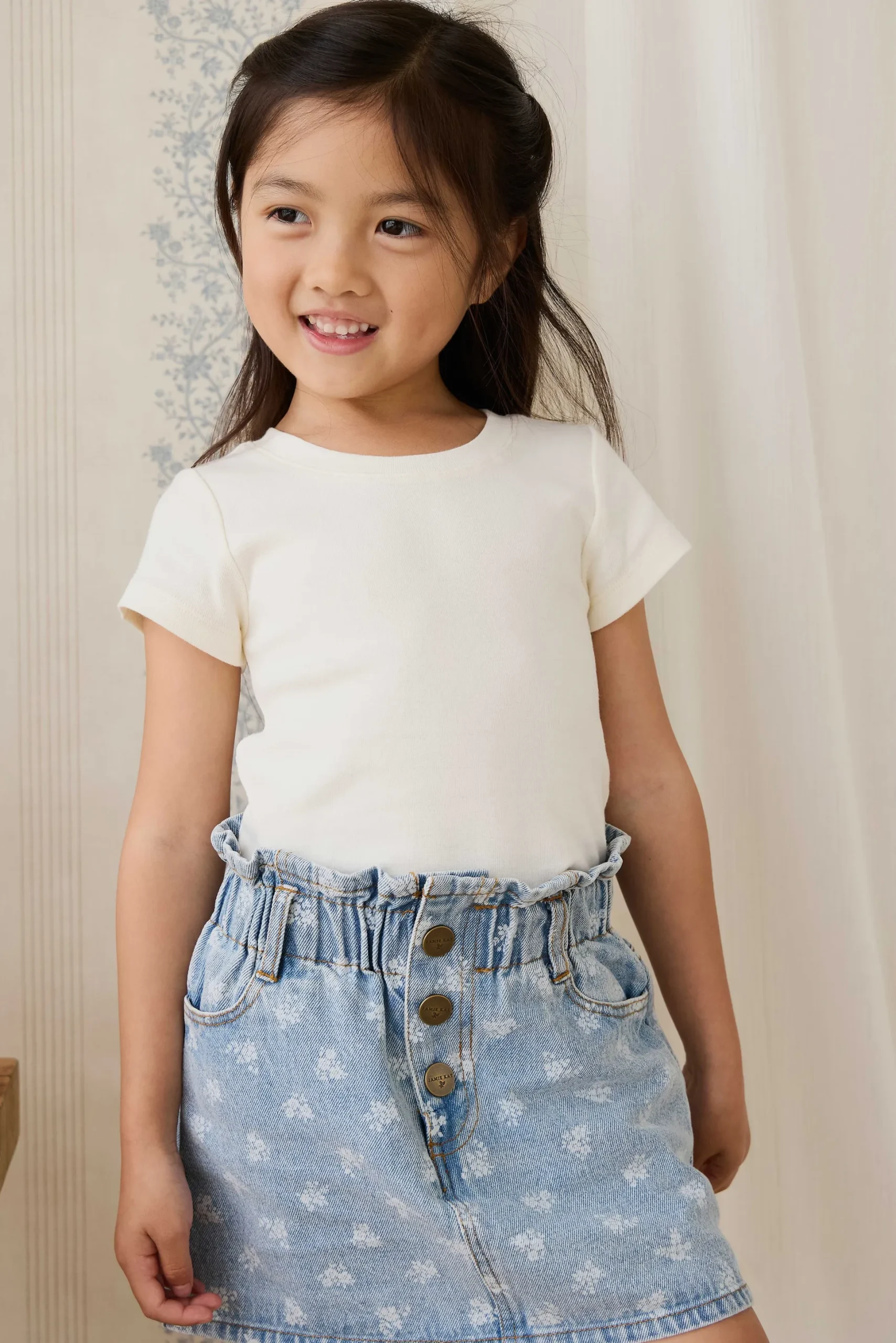 Brielle Skirt - Tully Floral Denim