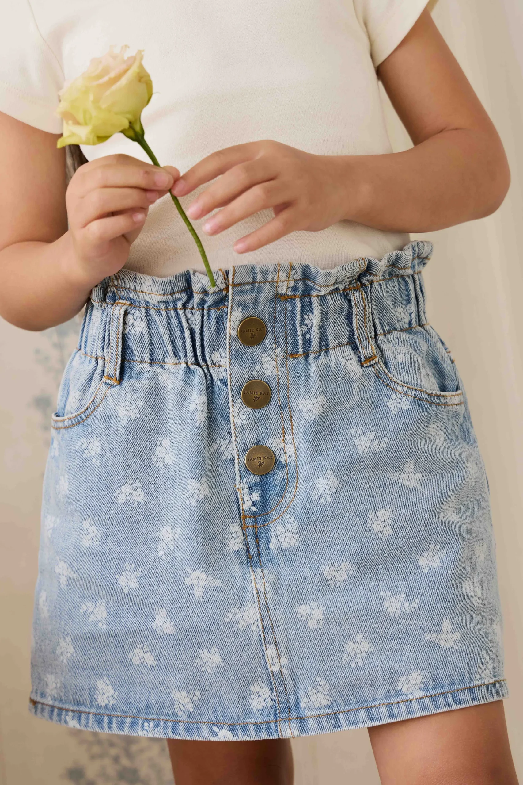 Brielle Skirt - Tully Floral Denim