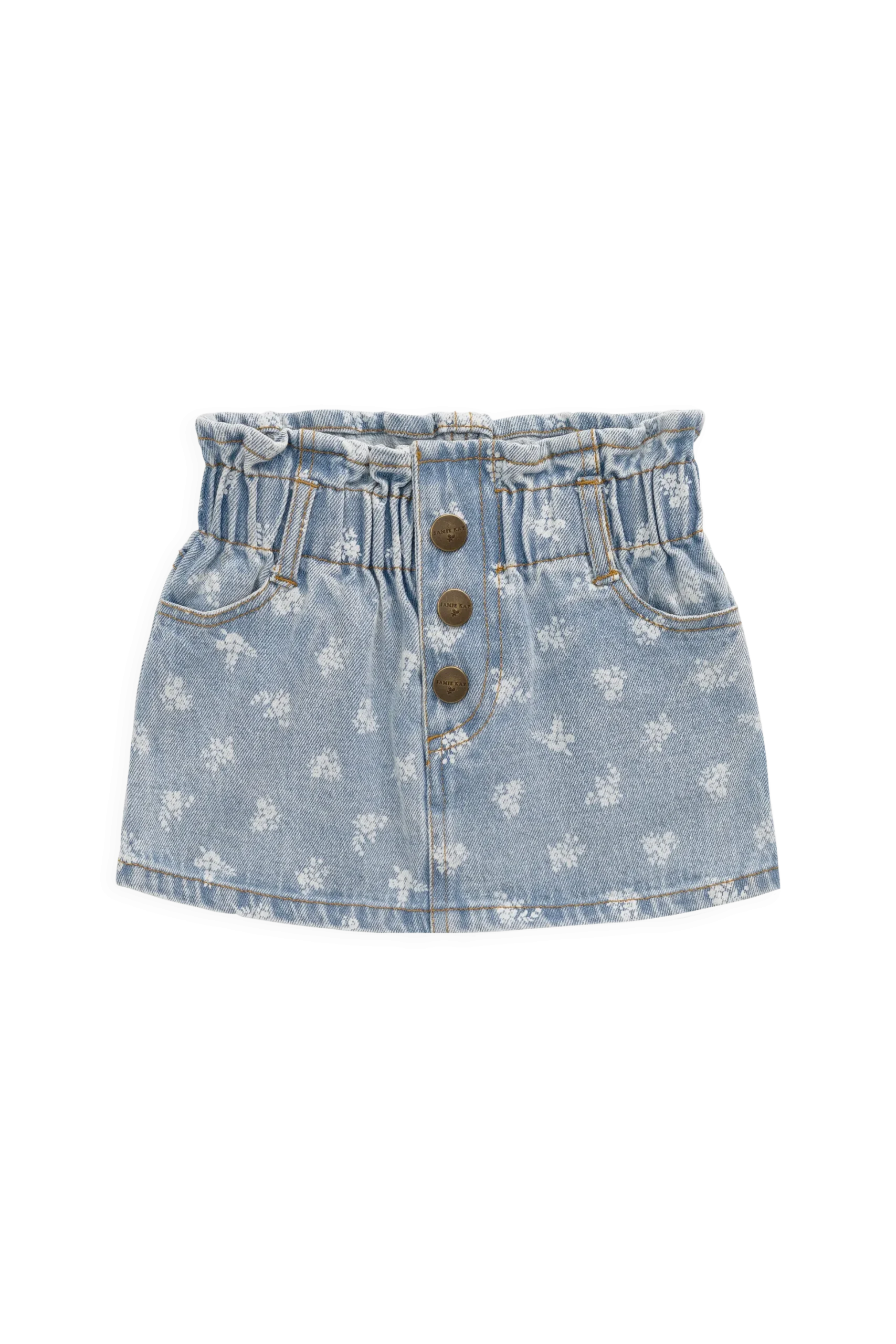 Brielle Skirt - Tully Floral Denim