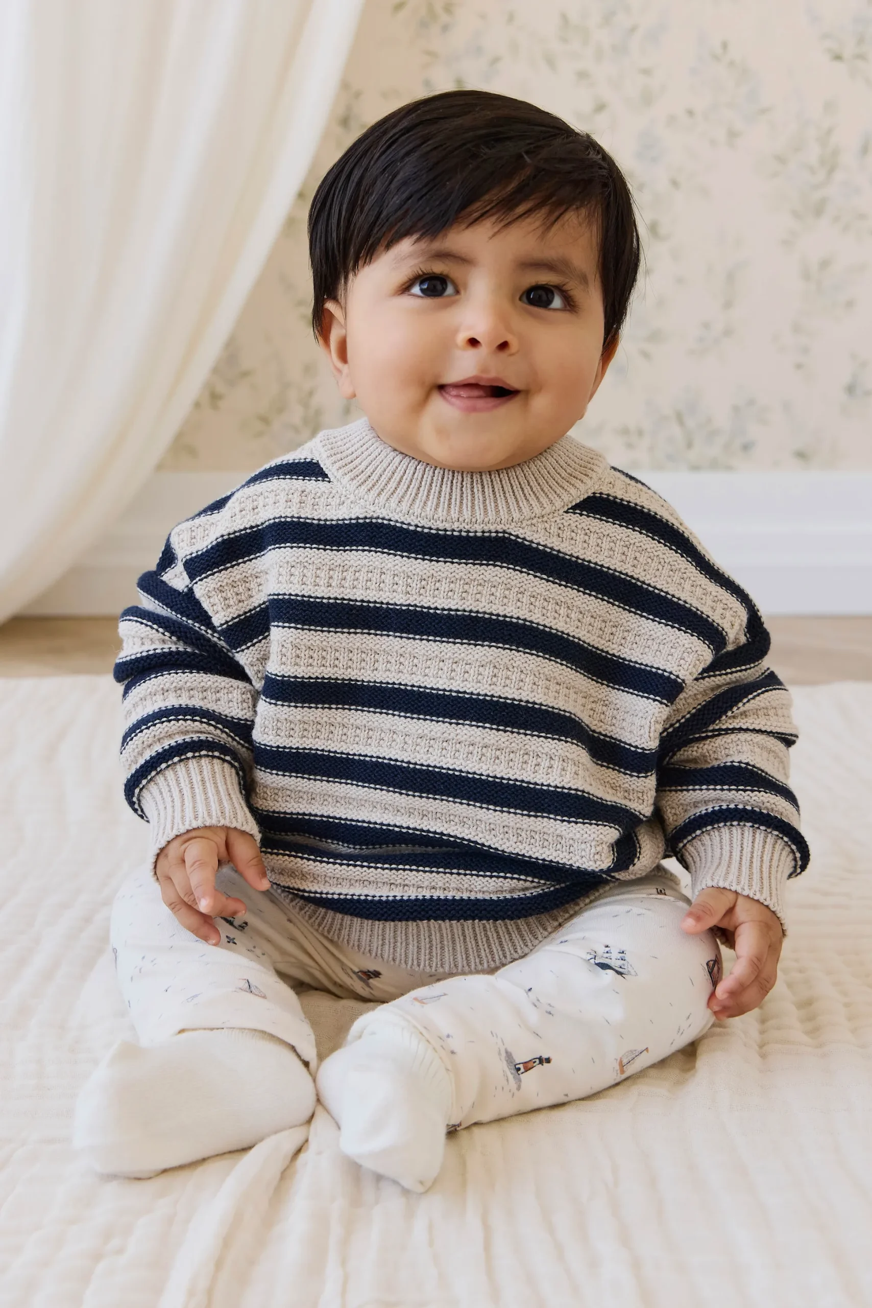 Byron Jumper-Byron Stripe Oat / Eclipse