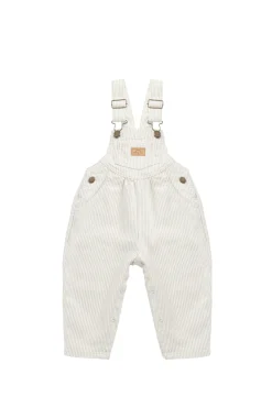 Cecil Overall - Fine Vertical Stripe Sandy Brown/Cloud