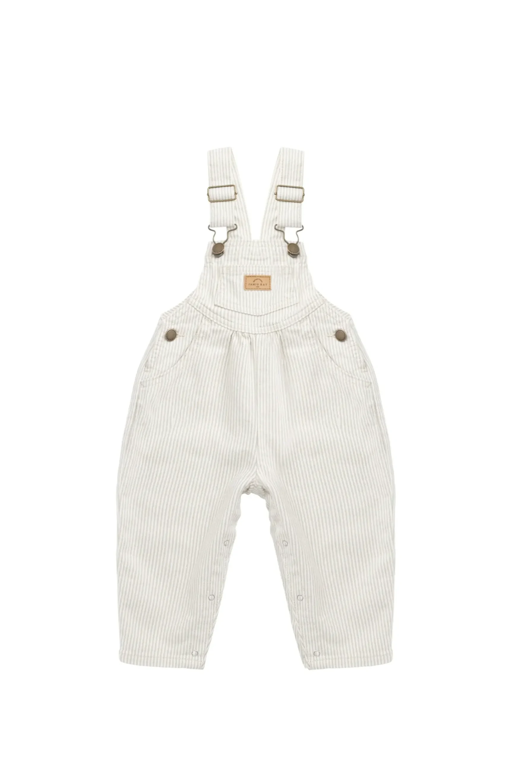 Cecil Overall - Fine Vertical Stripe Sandy Brown/Cloud