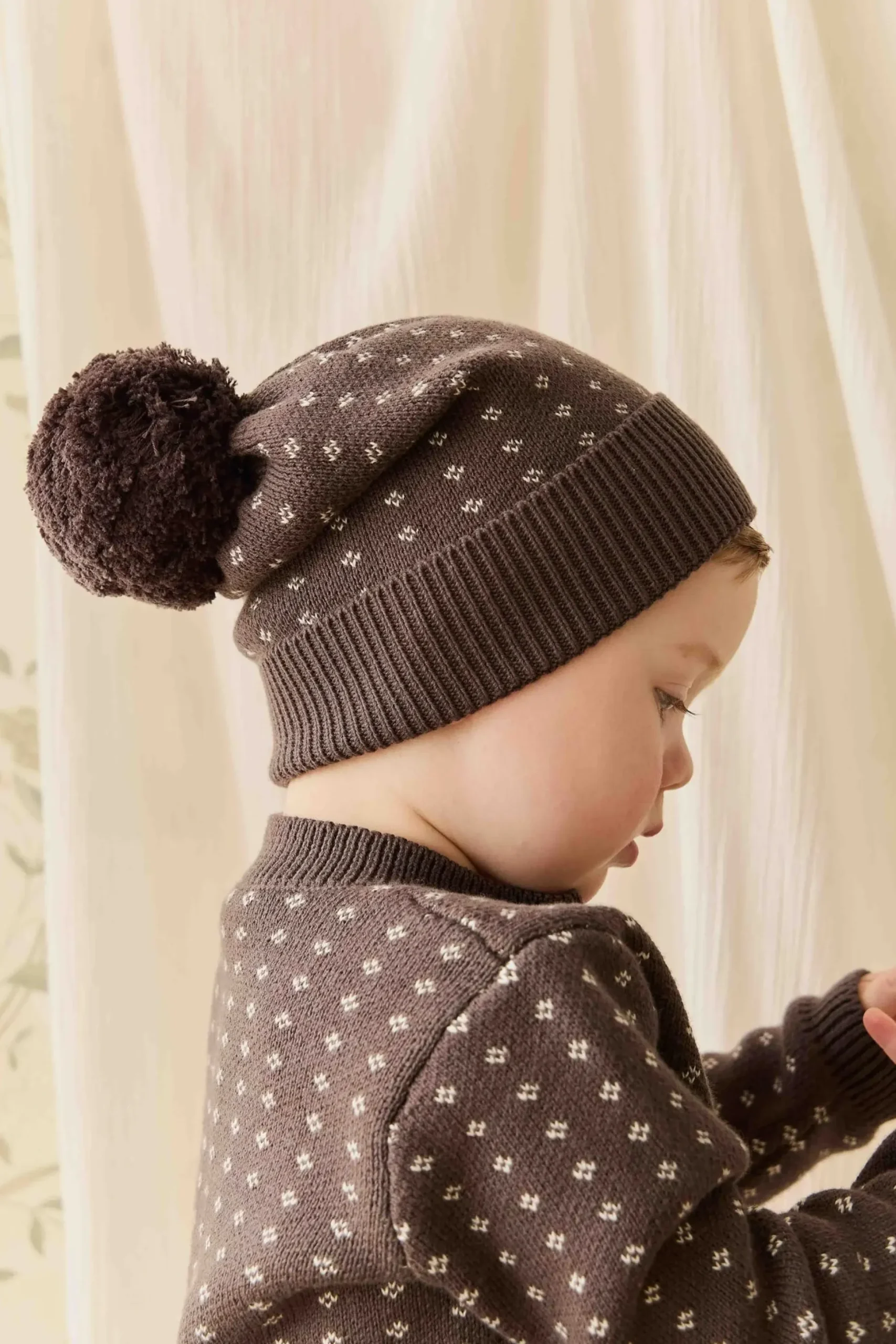Dorian Beanie - Knitted Diamonds Coffee
