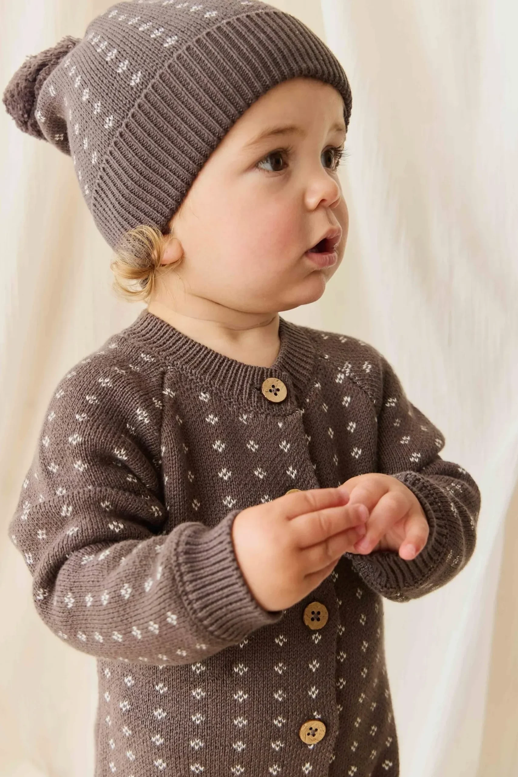 Dorian Beanie - Knitted Diamonds Coffee