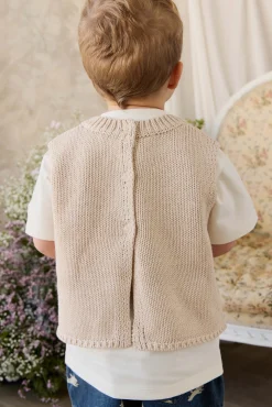 Drew Knit Vest - Vintage Linen