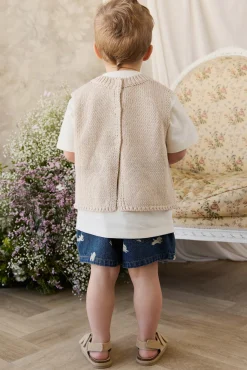 Drew Knit Vest - Vintage Linen