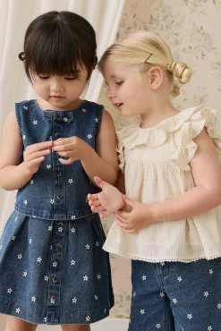 Etta Skirt-Josie Floral Denim
