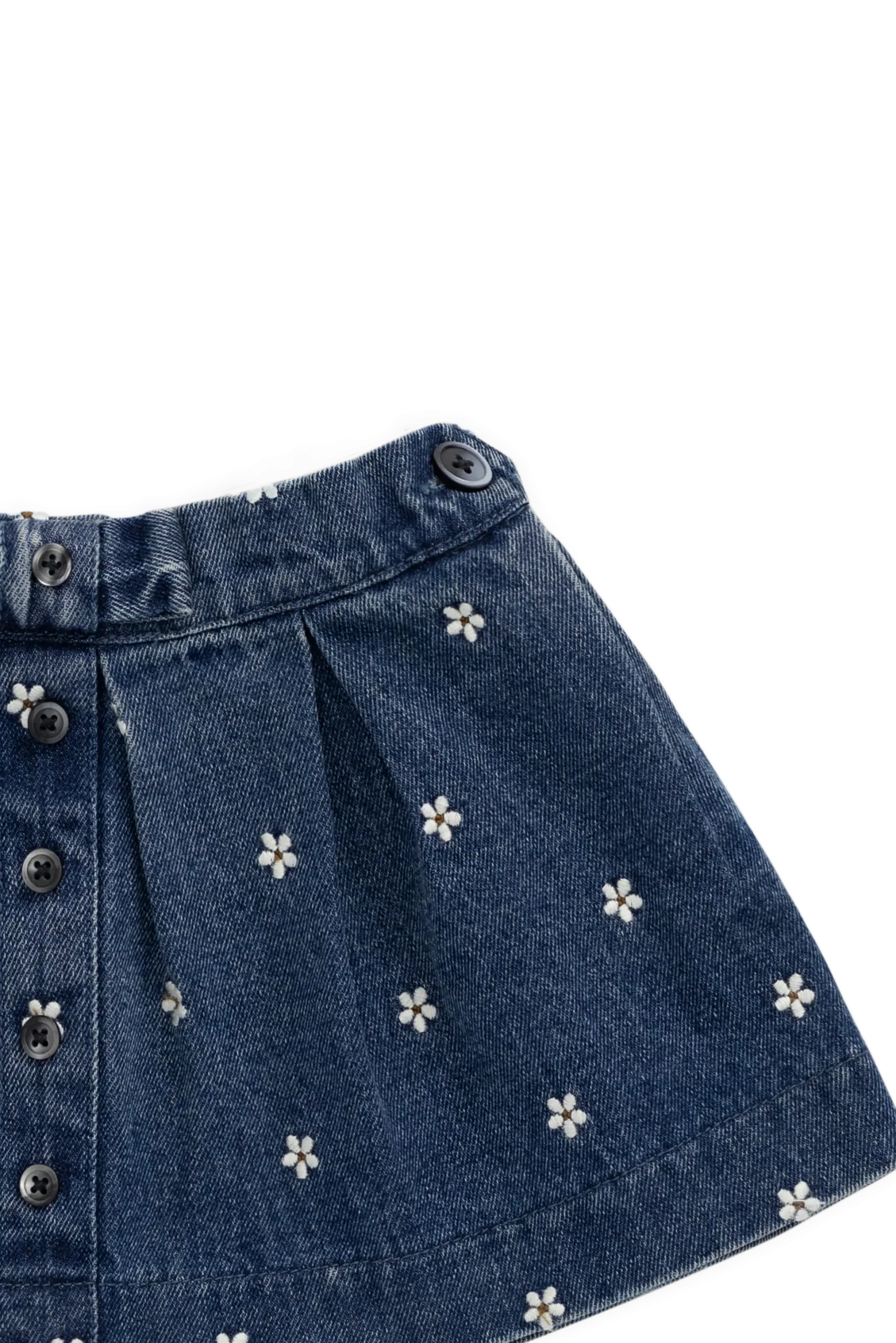 Etta Skirt-Josie Floral Denim