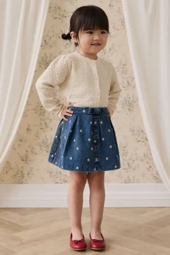 Etta Skirt-Josie Floral Denim