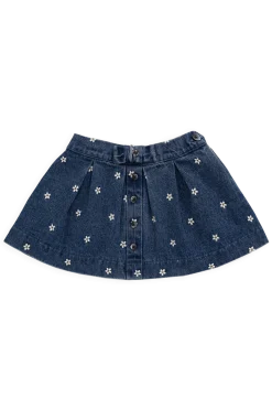 Etta Skirt-Josie Floral Denim