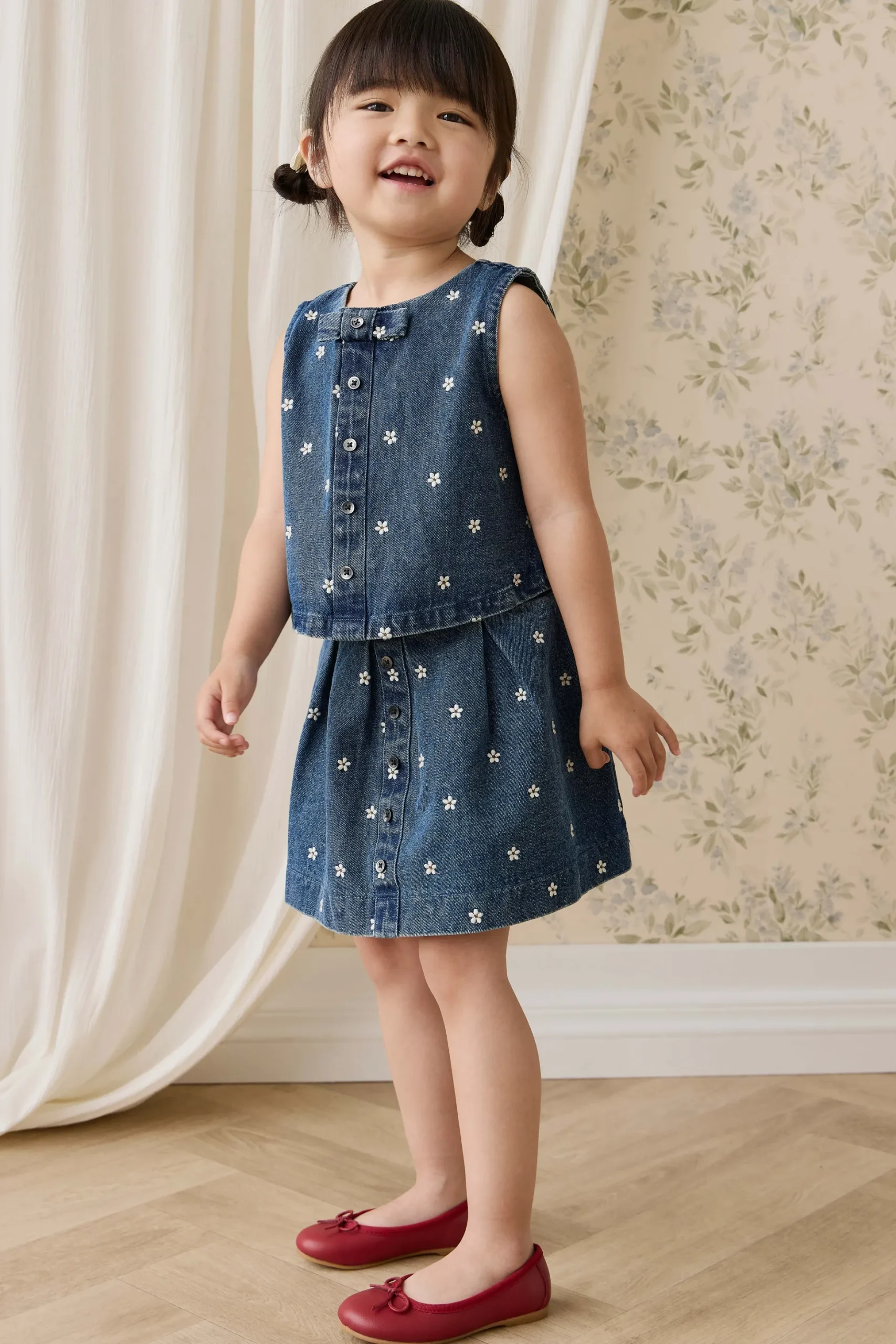 Etta Top-Josie Floral Denim
