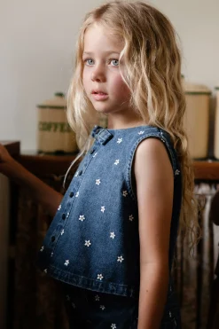 Etta Top-Josie Floral Denim