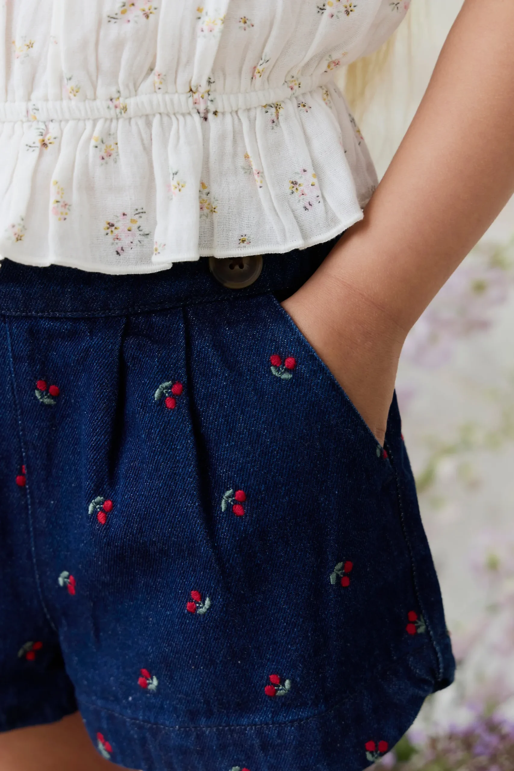 Jardine Short - Cerise Denim