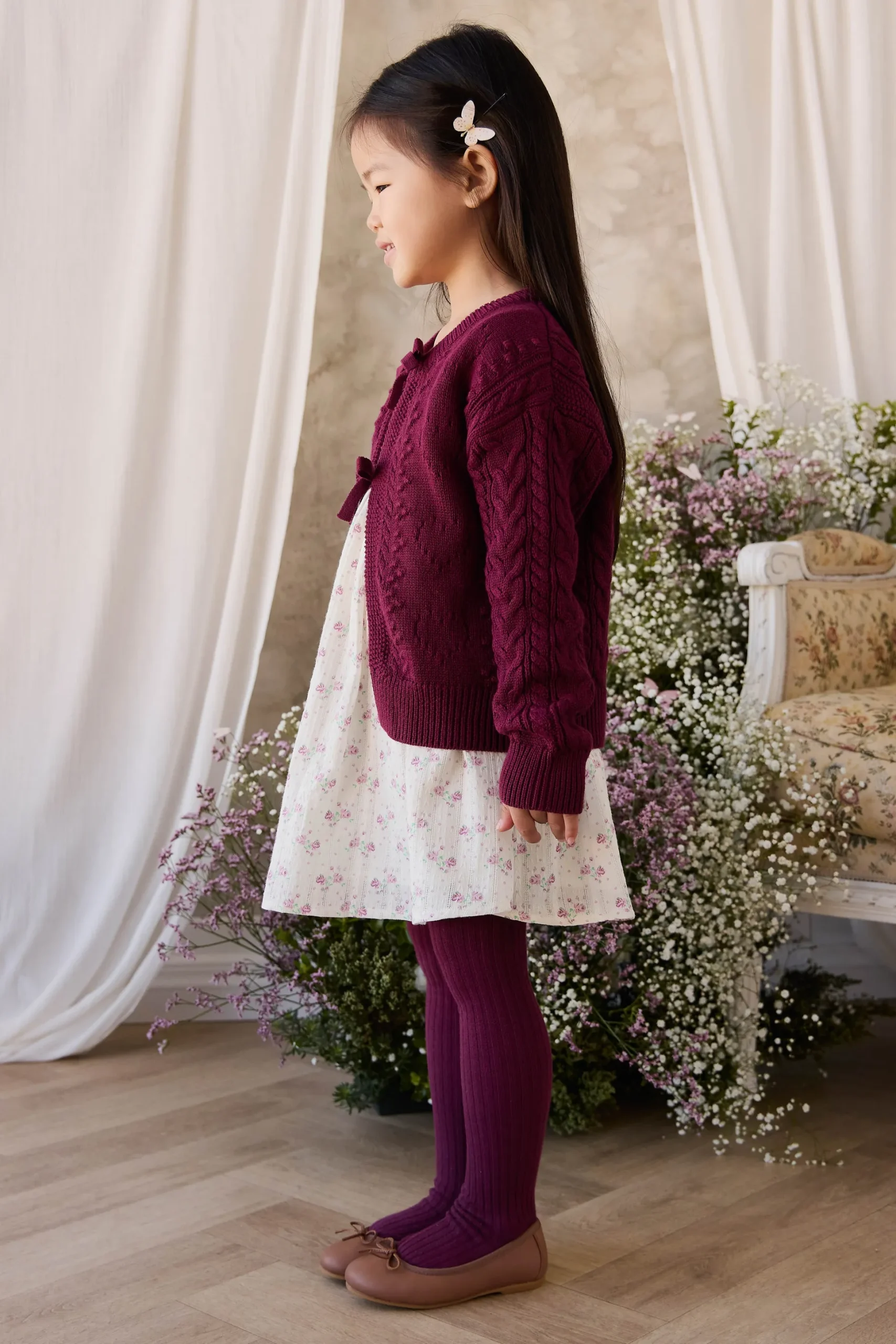 Josephine Knitted Cardigan - Mulberry Wood