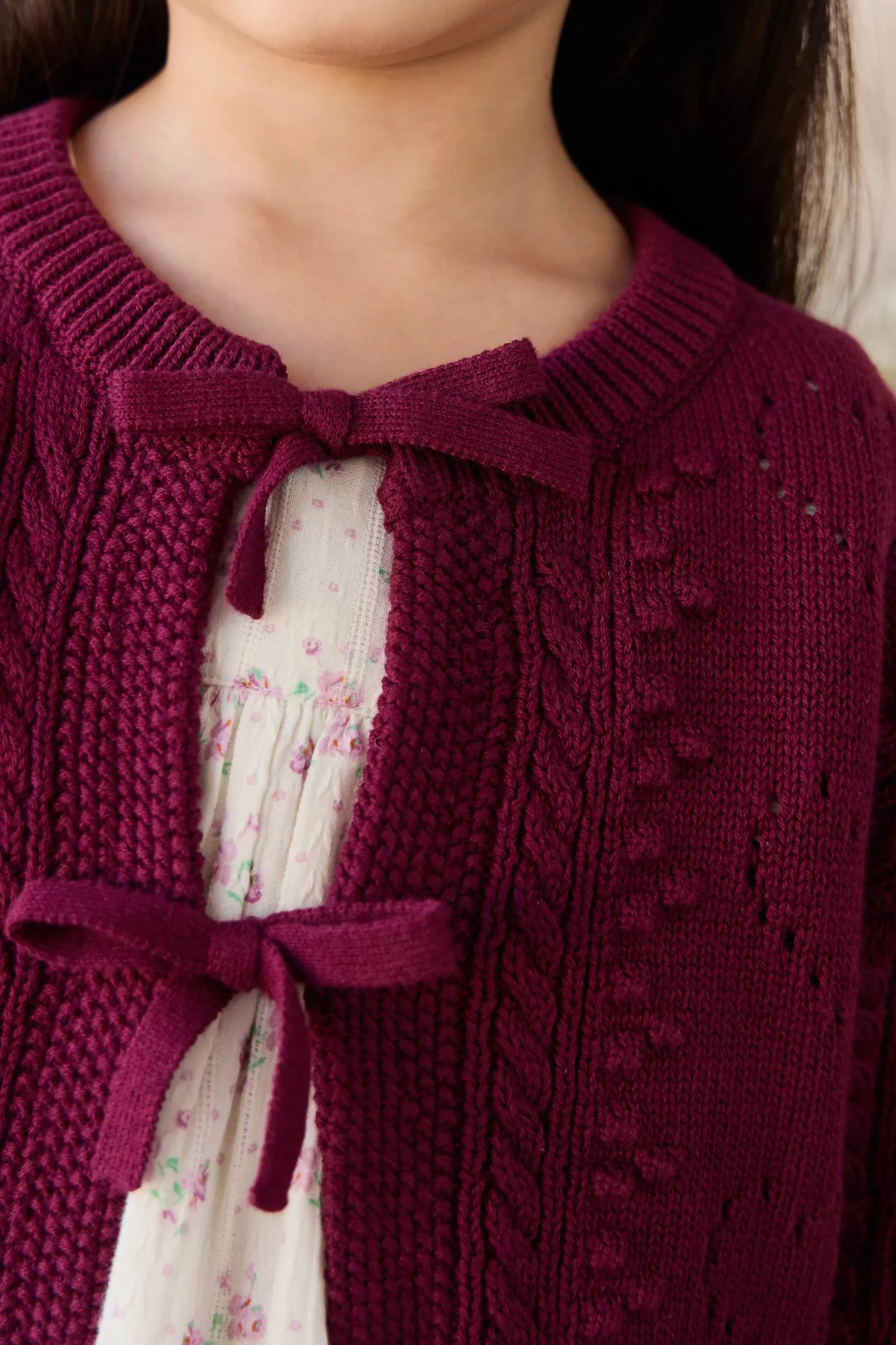 Josephine Knitted Cardigan - Mulberry Wood