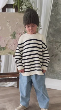 Lawrence Knit Jumper - Lawrence Stripe Cloud/Eclipse