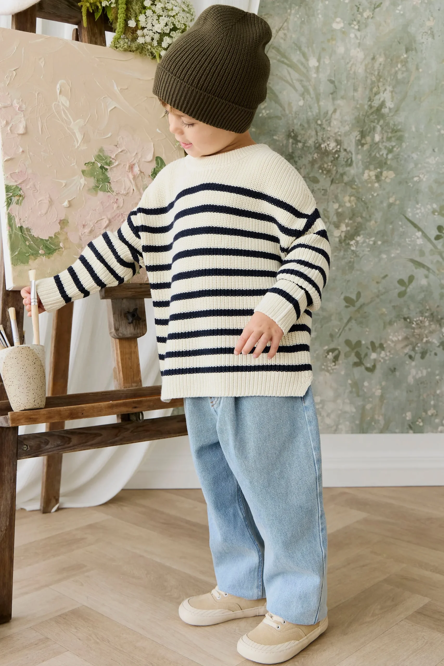 Lawrence Knit Jumper - Lawrence Stripe Cloud/Eclipse