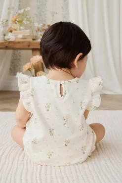 Organic Cotton Adrienne Playsuit - Josepha Egret Small