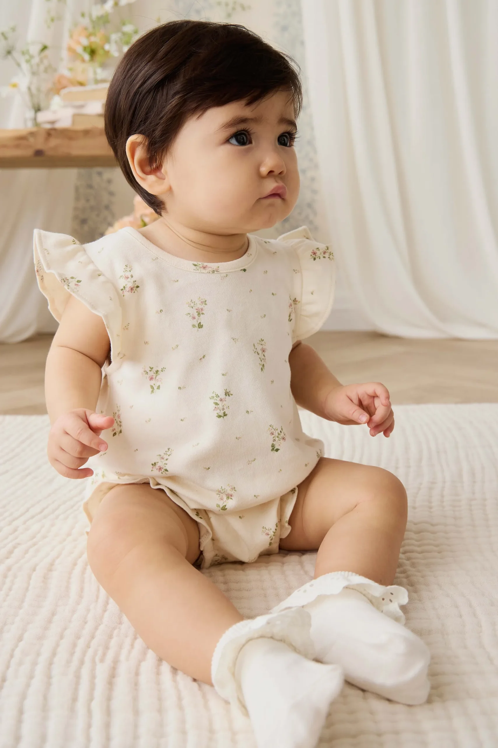 Organic Cotton Adrienne Playsuit - Josepha Egret Small