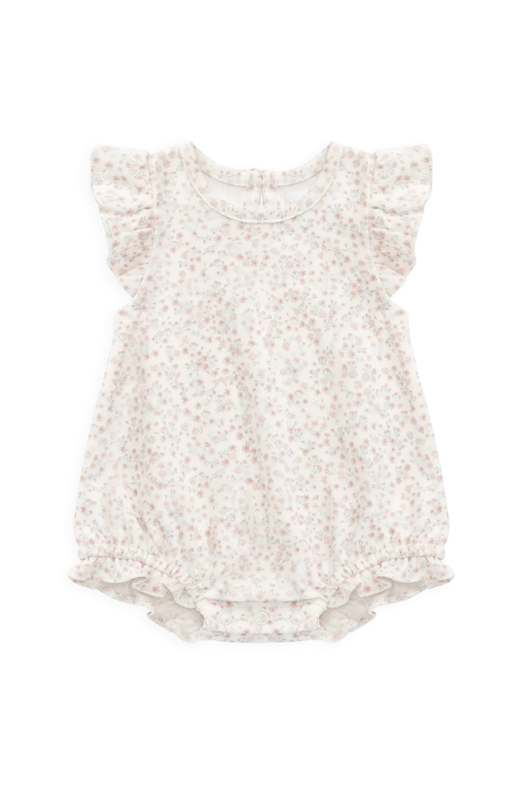 Organic Cotton Adrienne Playsuit - Posy Milk