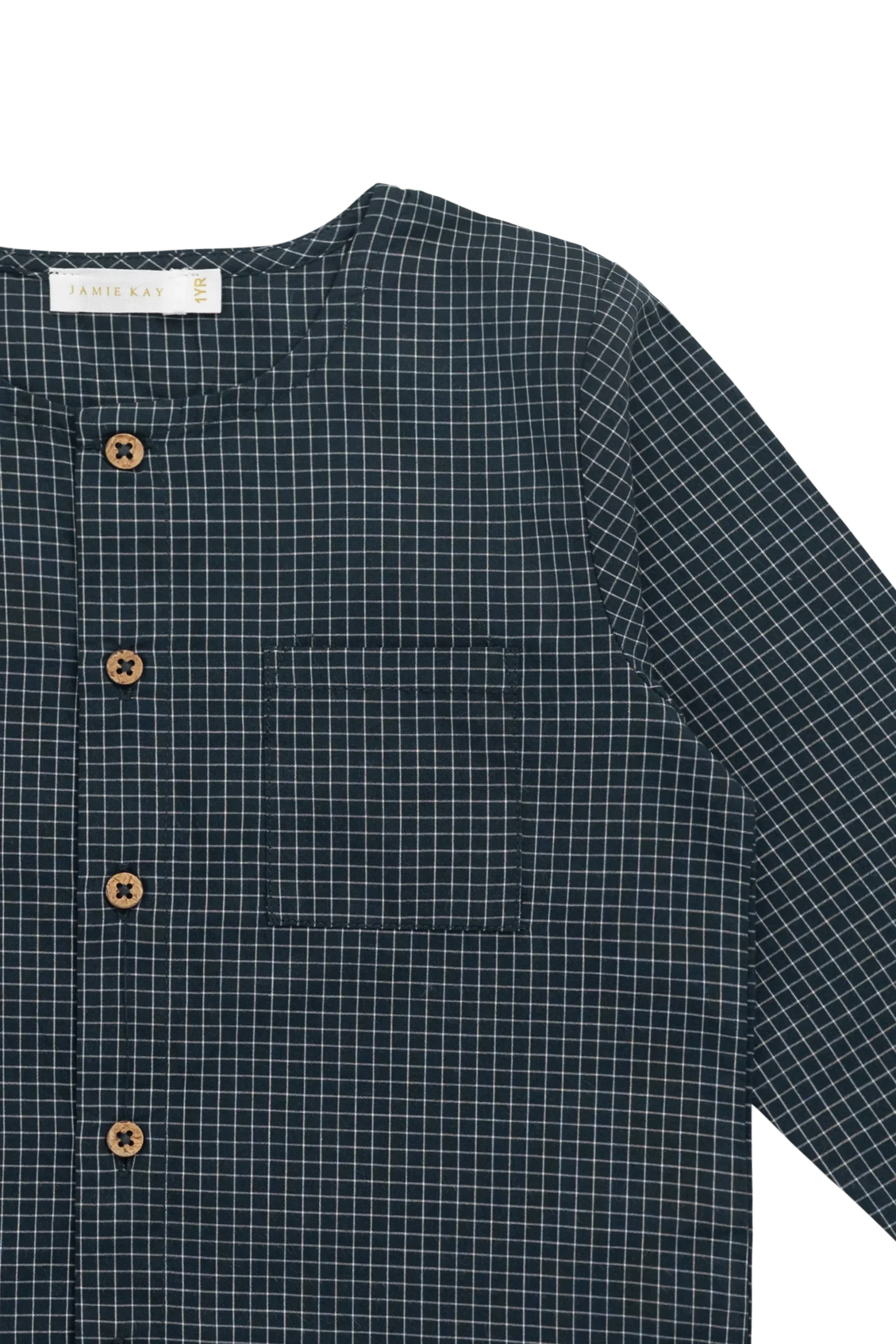 Organic Cotton Albie Top - Forest Grid