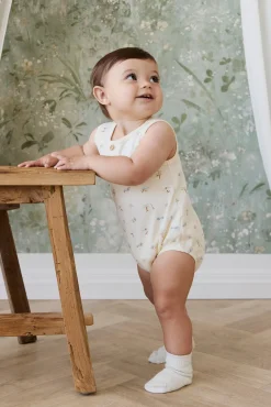Organic Cotton Archie Playsuit - Savannah Animals Tofu