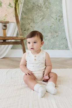Organic Cotton Archie Playsuit - Savannah Animals Tofu