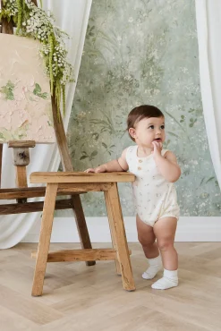 Organic Cotton Archie Playsuit - Savannah Animals Tofu