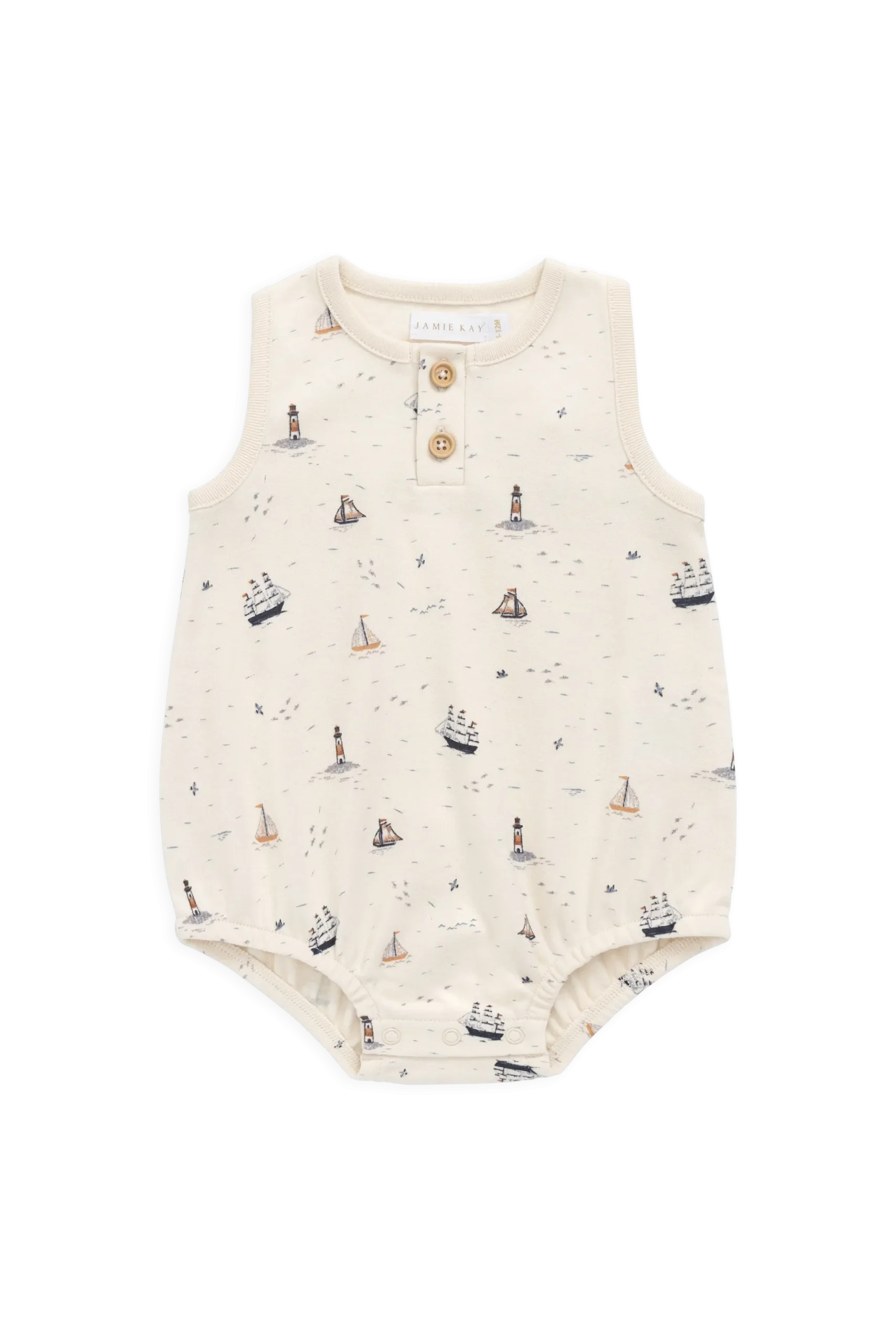 Organic Cotton Archie Playsuit-Sailing Day