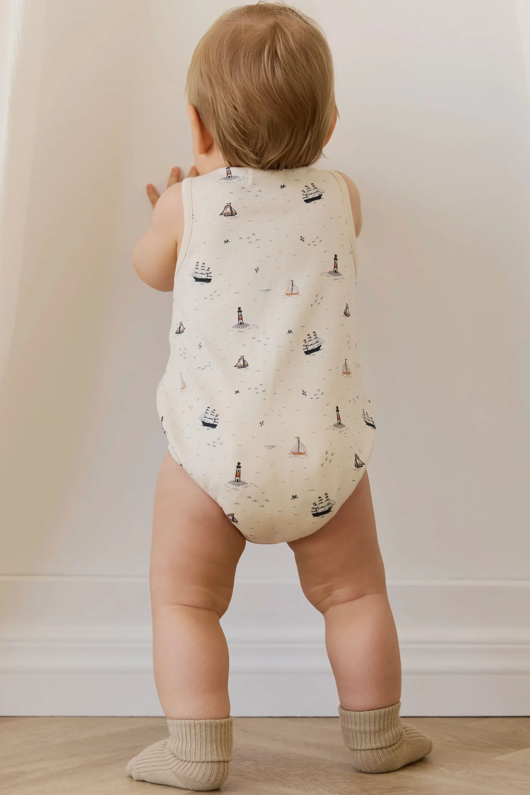 Organic Cotton Archie Playsuit-Sailing Day