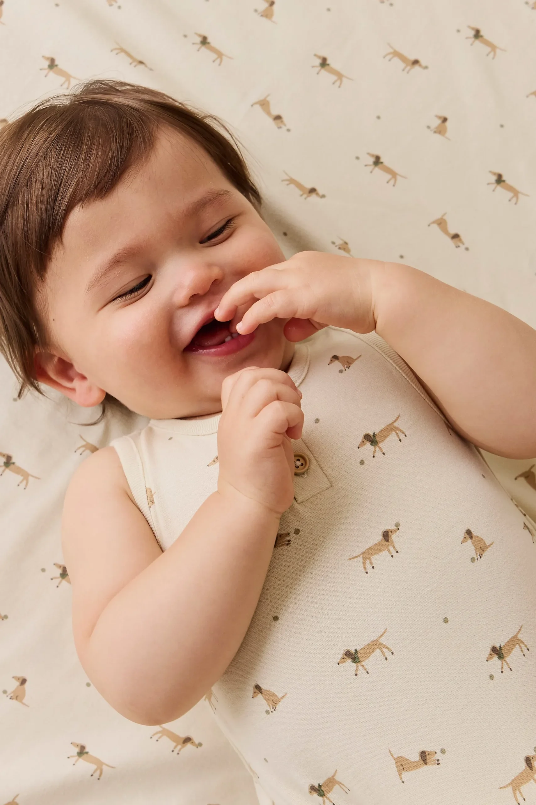 Organic Cotton Archie Playsuit - Play Ball Cassava