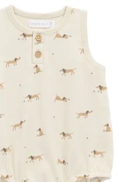 Organic Cotton Archie Playsuit - Play Ball Cassava