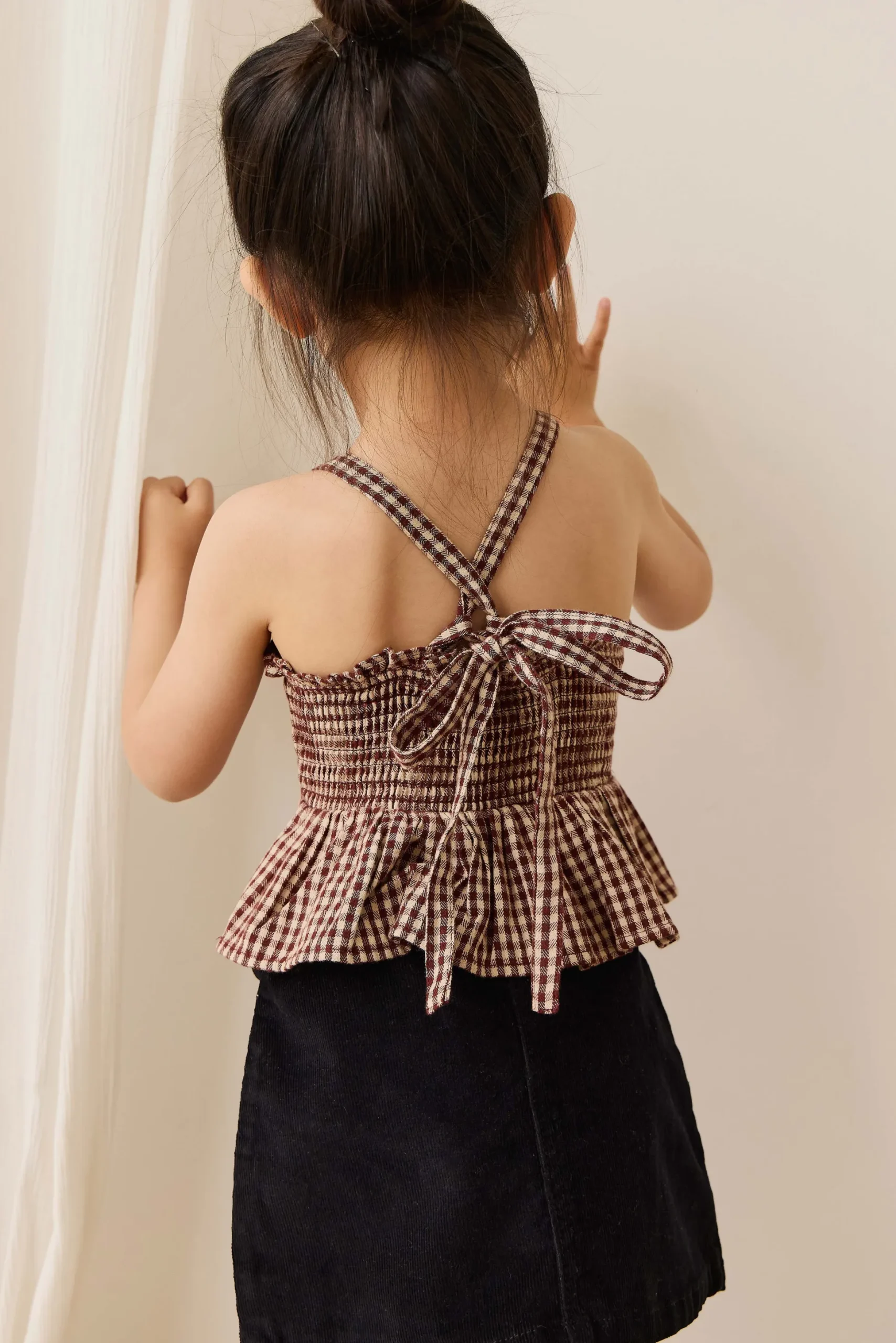 Organic Cotton Auden Top - Cinnamon Gingham