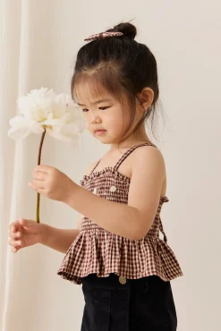 Organic Cotton Auden Top - Cinnamon Gingham