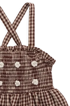 Organic Cotton Auden Top - Cinnamon Gingham