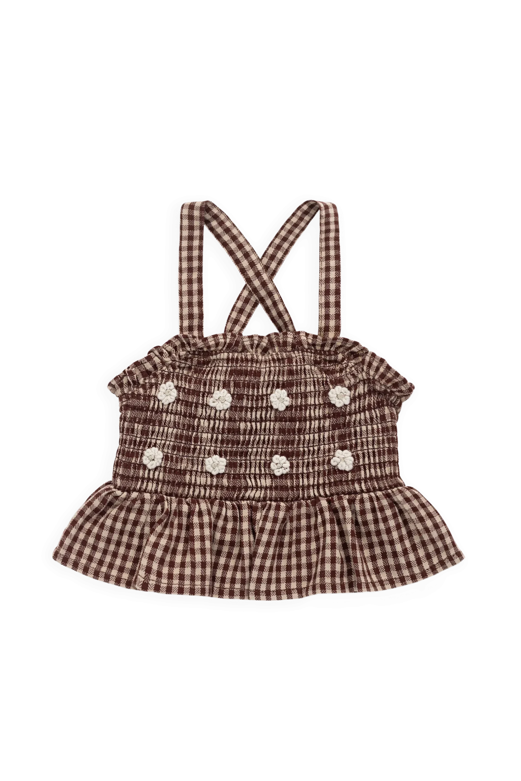 Organic Cotton Auden Top - Cinnamon Gingham
