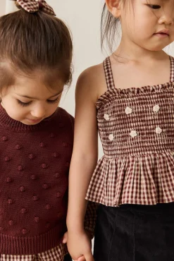 Organic Cotton Auden Top - Cinnamon Gingham