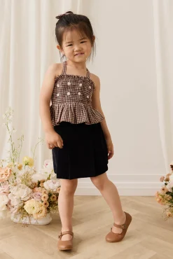 Organic Cotton Auden Top - Cinnamon Gingham